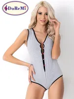 DoReMi Düğmeli Şortlu Tulum Pijama Gri