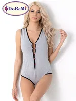 DoReMi Düğmeli Şortlu Tulum Pijama Gri farklı açı