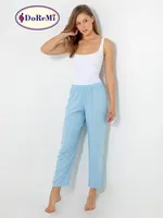 Beli Lastikli Viskon Bayan Pijama Altı BULUT MAVİSİ