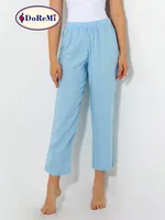 Beli Lastikli Viskon Bayan Pijama Altı BULUT MAVİSİ görsel 6