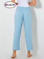 Beli Lastikli Viskon Bayan Pijama Altı BULUT MAVİSİ görsel 7
