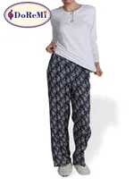 DoReMi White-Black Bayan Pijama Takımı Beyaz detay görünüm