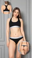 Elegant Beyaz Spor Sütyeni Ve String Külotlu Takım 23001-YG Öztaş Siyah farklı açı