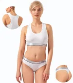Elegant Beyaz Spor Sütyeni Ve String Külotlu Takım 23001-YG Öztaş Beyaz