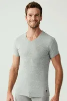 Erkek Kısa Kol V Yaka Atlet 2 Li US. POLO ASSN. 80194 Gri görsel 5