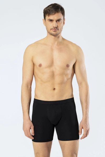 Erkek Likralı Uzun Boxer Bel Bantlı Cacharel 1336/SİYAH