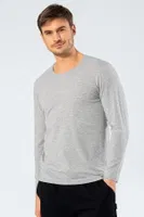 Erkek Uzun Kollu T-Shirt Cacharel 1333/GRİ Gri