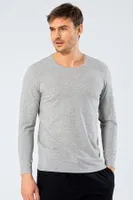 Erkek Uzun Kollu T-Shirt Cacharel 1333/GRİ Gri detay görünüm