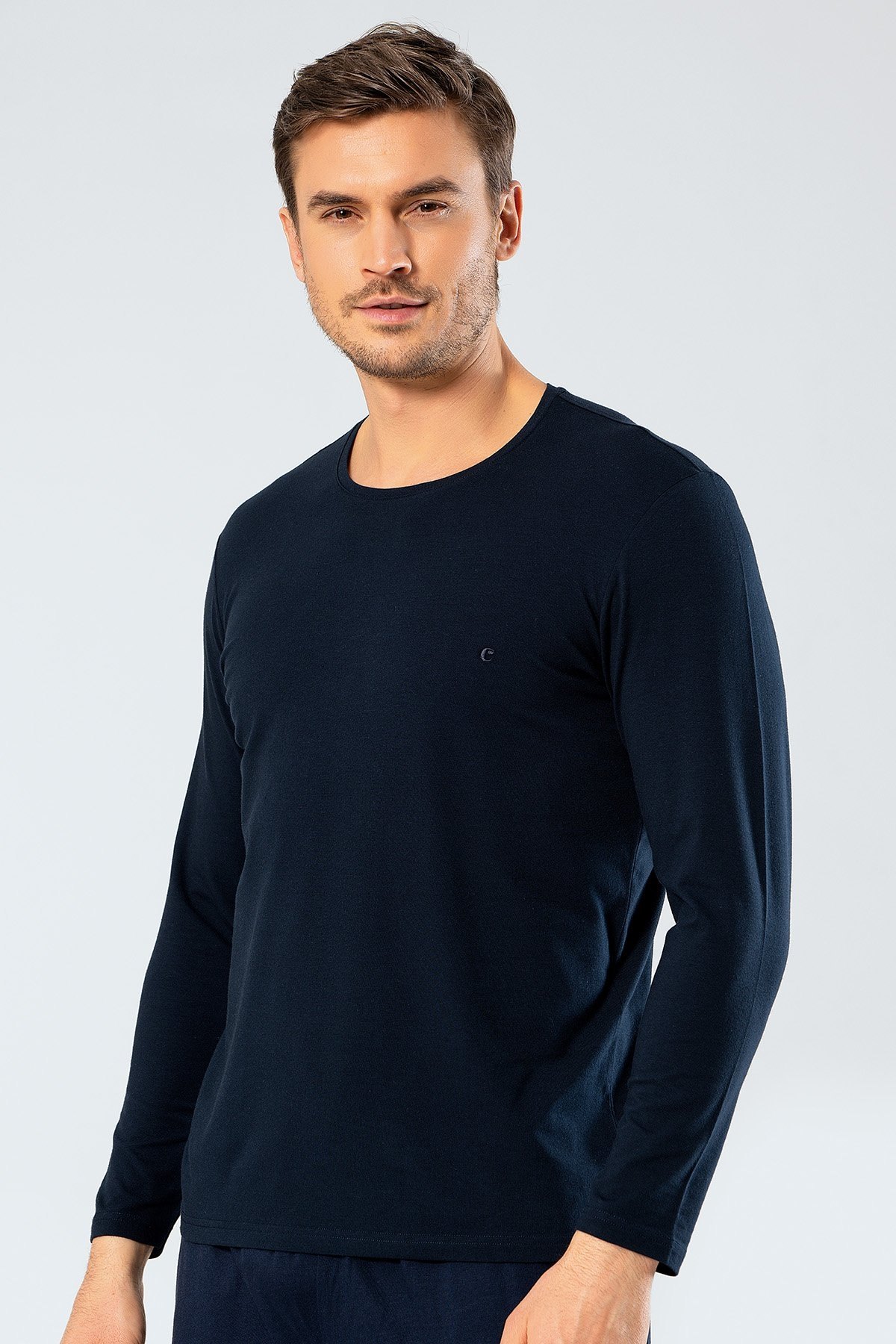 Erkek Uzun Kollu T-Shirt Cacharel 1333/LACİVERT