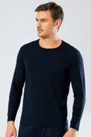 Erkek Uzun Kollu T-Shirt Cacharel 1333/LACİVERT Lacivert detay görünüm