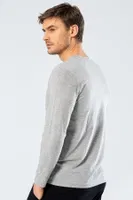 Erkek V Yaka Uzun Kollu T-Shirt Cacharel 1334/GRİ Gri farklı açı