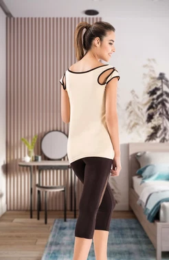 Derya Kurşun Geniş Yaka Kadın Kapri Takım Derya Kurşun 1502 - Alternatif Görünüm