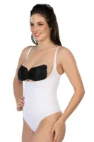 Göğüsü Açık String Body Korse Emay 2076 Beyaz görsel 5