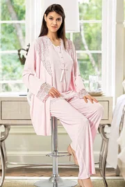 XSES Hamile Lohusa 3lü Pijama Gecelik Takım XSES 4200