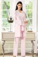 Hamile Lohusa 3lü Pijama Gecelik Takım XSES 4200 Pembe farklı açı