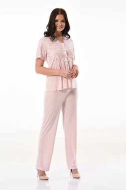 XSES Hamile Lohusa 3lü Pijama Gecelik Takım XSES 4300 - Alternatif Görünüm