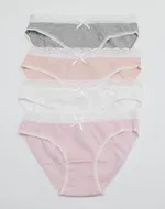 Kadin Düz Renkli Dantelli Bikini Külot (4 lü Paket) 2738-H Öztaş Karışık detay görünüm