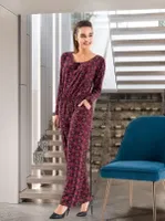 Kadın Tulum Derya Kurşun 1126 Bordo detay görünüm