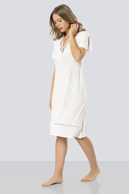 Türen Kadın V Yaka Krem Gecelik Türen 3282 - Alternatif Görünüm