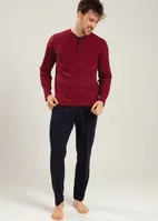 Klasik Suprem Erkek Pijama Takım Bone Club 5282 Bordo