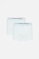 Kom Erkek Boxer - Tight Pamuklu 2 li Erkek Boxer Beyaz farklı açı