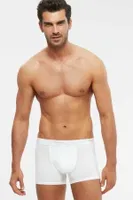 Kom Erkek Boxer - Tight Pamuklu 2 li Erkek Boxer Beyaz görsel 4