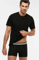 Kom Eduardo Bisiklet Yaka 2 li Erkek Tshirt Siyah görsel 4