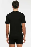 Kom Eduardo Bisiklet Yaka 2 li Erkek Tshirt Siyah görsel 5