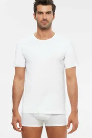 Kom Kom Erkek Hulio Bisiklet Yaka 2 li Erkek Tshirt