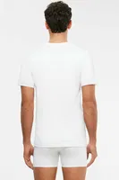 Kom Erkek James Bisiklet Yaka 2 li Erkek Tshirt Beyaz görsel 6