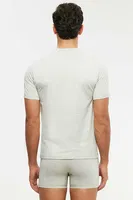 Kom Erkek James Bisiklet Yaka 2 li Erkek Tshirt Gri görsel 4
