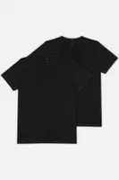 Kom Enrico V Yaka Pamuk 2 li Erkek Tshirt Siyah görsel 5