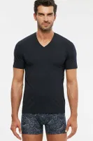 Kom Erkek V Yaka Pamuklu T-Shirt Antonio Lacivert görsel 7