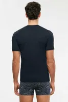 Kom Erkek V Yaka Pamuklu T-Shirt Antonio Lacivert görsel 8