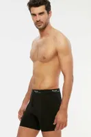 Kom Erkek Long Şort - Long Çift Düğmeli Uzun Erkek Boxer Siyah detay görünüm
