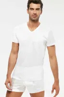 Kom Elite V Yaka Pamuk Merserize Erkek Tshirt Beyaz