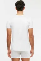 Kom Elite V Yaka Pamuk Merserize Erkek Tshirt Beyaz detay görünüm