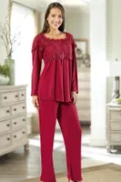 Lohusa Hamile 3lü Takım XSES 2195 Bordo görsel 6