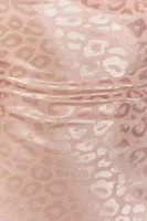 Merry See Baskılı Saten Mini Elbise Pembe MS 2327 Pembe görsel 8