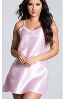 Merry See Kısa Saten Gecelik Pembe MS2348 Pembe