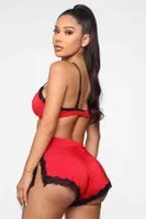 Merry See Seksi Sütyen Külot Takım MS3247-Kırmızı Kırmızı farklı açı