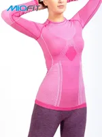 MioFit Pro Dry Fit Dikişsiz Spor Shirt Gri-Pembe detay görünüm