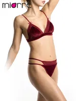 Miorre Bliss Velvet Bralet Takım Bordo farklı açı