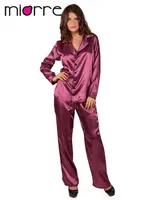 Miorre Saten Kadın Pijama Takım 001-018466 Eflatun detay görünüm