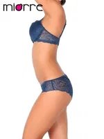 Lacivert Push Up Dolgulu Dantel Sütyen Takım Lacivert görsel 7