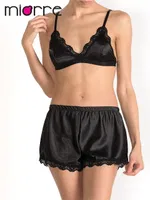 Miorre Saten Bralet Takım Siyah farklı açı