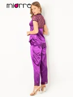 Miorre Saten Pijama Takım Bayan 18524 Mor görsel 4