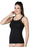 Modal Cotton Dantelli Atlet Beyaz Emay 1411 Siyah detay görünüm