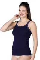 Modal Cotton Dantelli Atlet Beyaz Emay 1411 Lacivert