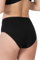 Modal Pamuk Yüksek Bel Dantelli Bato Külot Emay 1445 Siyah görsel 6